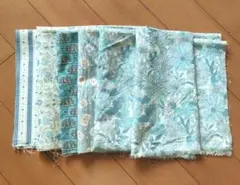 青系花柄生地 はぎれセット