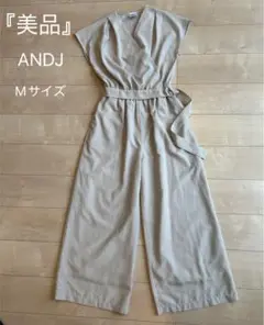 『美品』ANDJ カシュクール　半袖オールインワン　ワイドパンツMサイズ