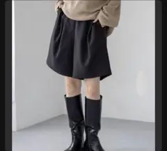 【美品】LEPSIM ハイウエストキュロットパンツ ブラック