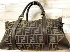 FENDI フェンディ ミニ ボストンバッグ ズッカ柄 ヴィンテージ