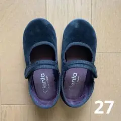 Cienta ベロア ストラップシューズ ブラック 27
