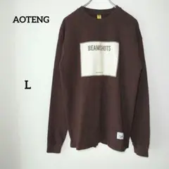 AOTENG 長袖 スウェット トレーナー ブラウン L