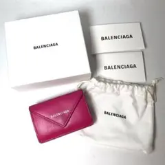 BALENCIAGA バレンシアガ ペーパーウォレット 三つ折り財布 ピンク