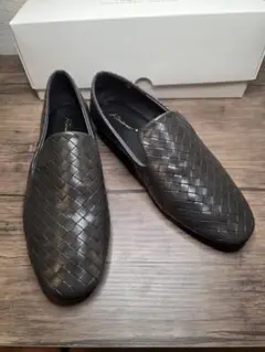 MEN'S BIGI メンズビギ ダークグレー 編み込み スリッポン