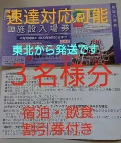 n6月【オマケ2枚付き】常磐興産株主優待券スパリゾートハワイアンズ入場券3枚など