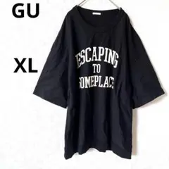 ジーユー　オーバーサイズTシャツ 半袖トレーナー　ロゴプリント　半袖トレーナー