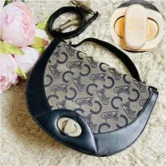 CELINE セリーヌ 2way ショルダーバッグ フィービー期 金具 ネイビー