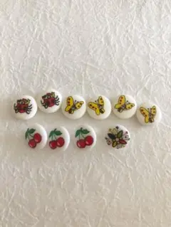 まとめ買いok✨カラフルなイラストボタン10個セット