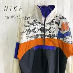 ナイキ☆スウッシュ プリントロゴ ナイロンジャケット NIKE Lサイズ