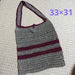 軽い！【春夏素材】ショルダーバッグ 　ハンドメイド　グレー