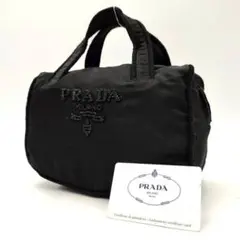 【美品】PRADA ミニハンドバック 刺繍 ビーズ タッセル トートバック