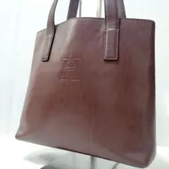 【美品】ヒロフ　トートバッグ　ワンショルダーバッグ　スムースレザー　Hロゴ　伊製