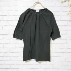 【古着】BERGE CO.,LTD. 半袖カットソー トップス ゴム襟 Free