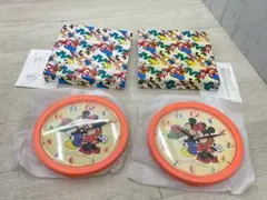 未使用 保管品 ミッキー＆ミニー 壁掛時計 25㎝ ディズニー 2個 まとめて