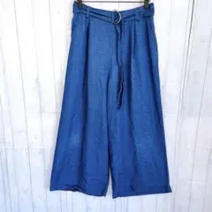 アーヴェヴェ ワイドパンツ (L) ウエストゴム ベルト付き カジュアル