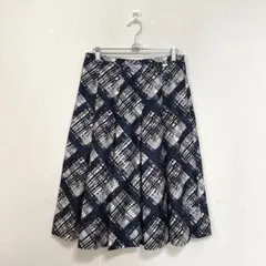 【DAKS】 ダックス (40) 美品 プリーツスカート 膝丈スカート チェック