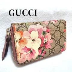 美品　グッチ　コインケース　小銭入れ　ブルームス　スプリーム　ブルー GUCCI - 美品 グッチ コインケース 小銭入れ ブルームス