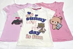130㎝　女の子Tシャツ　3枚セット　ピンク　リラックマ