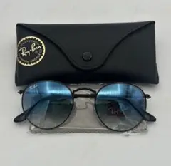 Ray-Ban ラウンドメタル サングラス ブルーレンズ訳あり