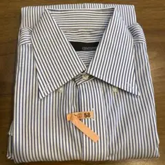 青白ストライプ長袖シャツ洋服の青山
