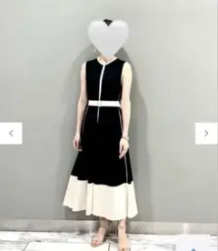 美品　GRACECONTINENTAL 配色ポンチフレアワンピース　ワンピース