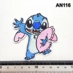 AN116 スティッチ　まくらを持ち　アイロン接着　刺繍ワッペン　パッチ
