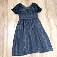 【美品】ジュエルチェンジズ Jewel Changes シルク黒ワンピ F