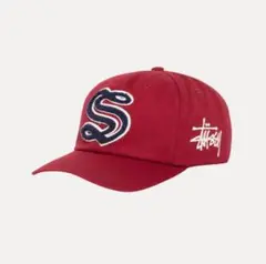 Stussy Mid-Depth Chenille S Snapback 赤