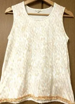ノースオブジェクトnorthobject裾フリルタンクトップ　薄いオレンジ　M