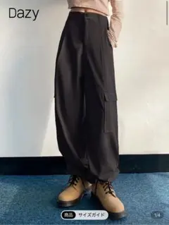 DAZY プラップポケットサイド ドローストリング裾 カーゴパンツ