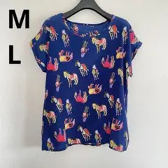 半袖カットソー しまうま 総柄 M L