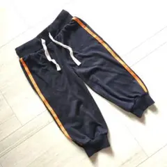 130 ブラック ストライプ ハーフパンツ オレンジ