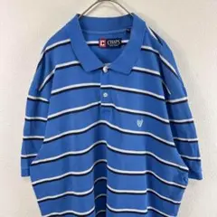 USA古着 chaps オーバーサイズ ボーダー ポロシャツ