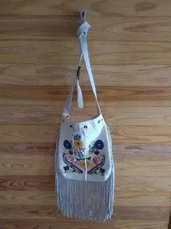 デニムアンドサプライ ショルダーバッグ 刺繍 花柄 フリンジ ラルフ