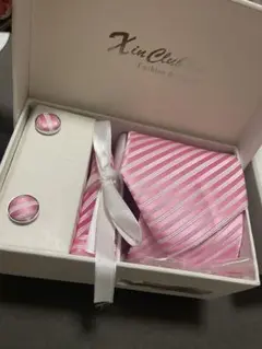 X in Club ピンク ストライプ ネクタイ セット