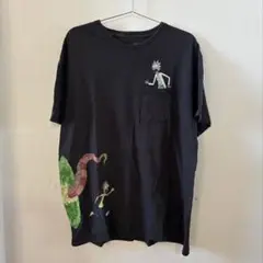 RICKandMORTY Tシャツ 黒 ポケット付き 良プリント アニメ