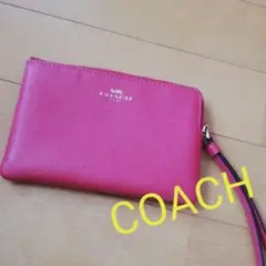 コーチ リストレット カード入れ/ポーチ コーラルピンク 財布