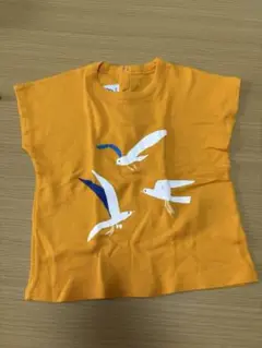 プチバトー Tシャツ 12m 74cm カモメ マスタード