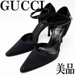 【美品】GUCCI グッチ パンプス 37.5C ヒール ストラップ