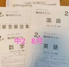 駿台模試中2 2023年8月第2回 駿台学力テスト高校受験早稲アカ2T成績表付き