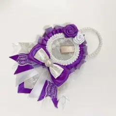 ロゼット 缶バッジ 紫 パープル