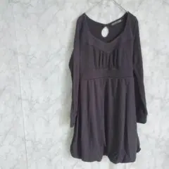 e202　DREA my MINX【M】ワンピース/ひざ丈/長袖/黒/伸縮あり