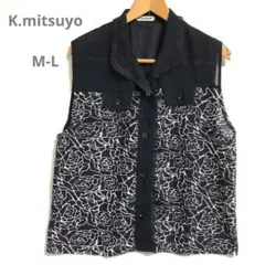 K.mitsuyo(M-L)シアーフリルレースベスト　チョッキ　カットソー薔薇