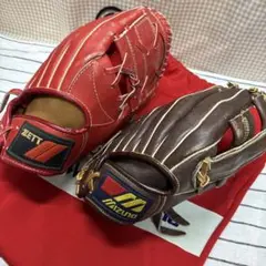 ◆ZETT グローブ レッド ◆MIZUNO ブラウン 初心者さん