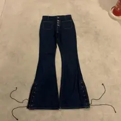 90’s lace up flare denim