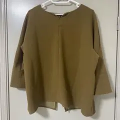 CROON A SONG 七分袖　カットソー　スリット入り　ブラウス　日本製
