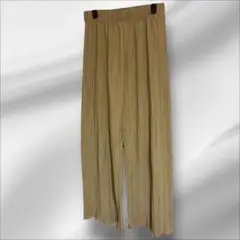 レディース Raf naf ベージュ プリーツパンツ ゴムウエスト 黄土色