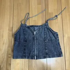 LAKOLE ダークデニム ジッパー付きキャミソール
