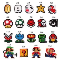✨スーパーマリオ 刺繍アイロンワッペン 19ピースまとめ売り✨