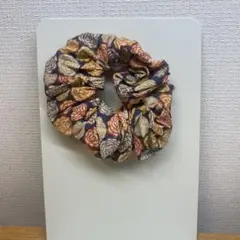 多色花柄シュシュ 約10cm